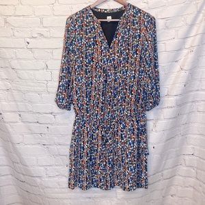 Gap Maternity Blue Orange Floral long Sleeve Dress Size Medium